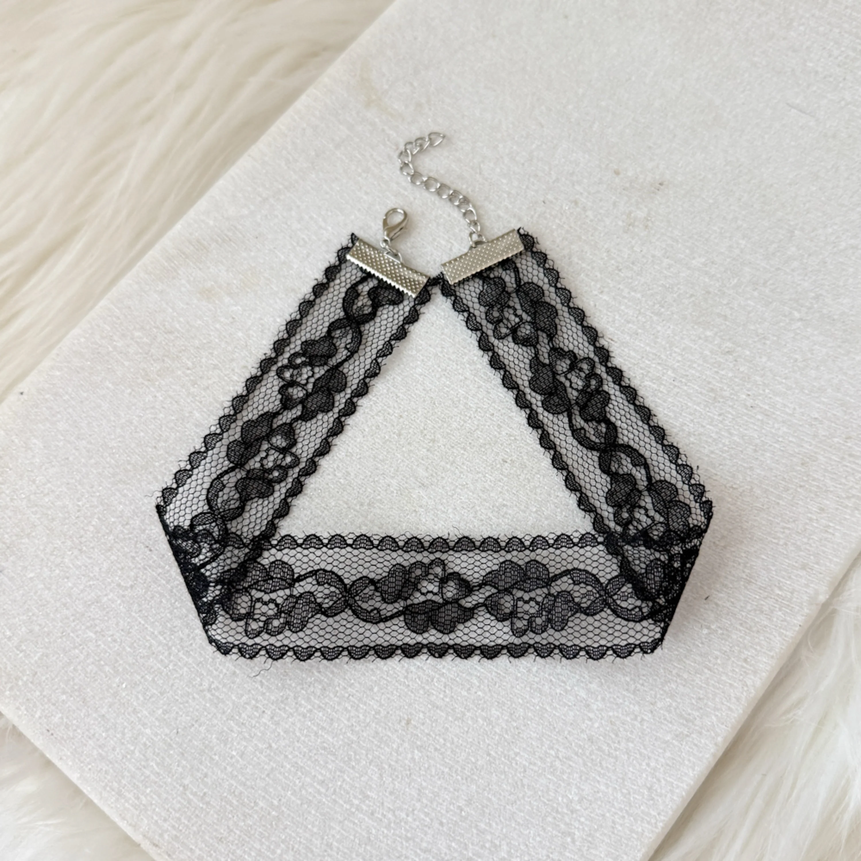 Rose Romance Lace Choker - White or Black - Image 2