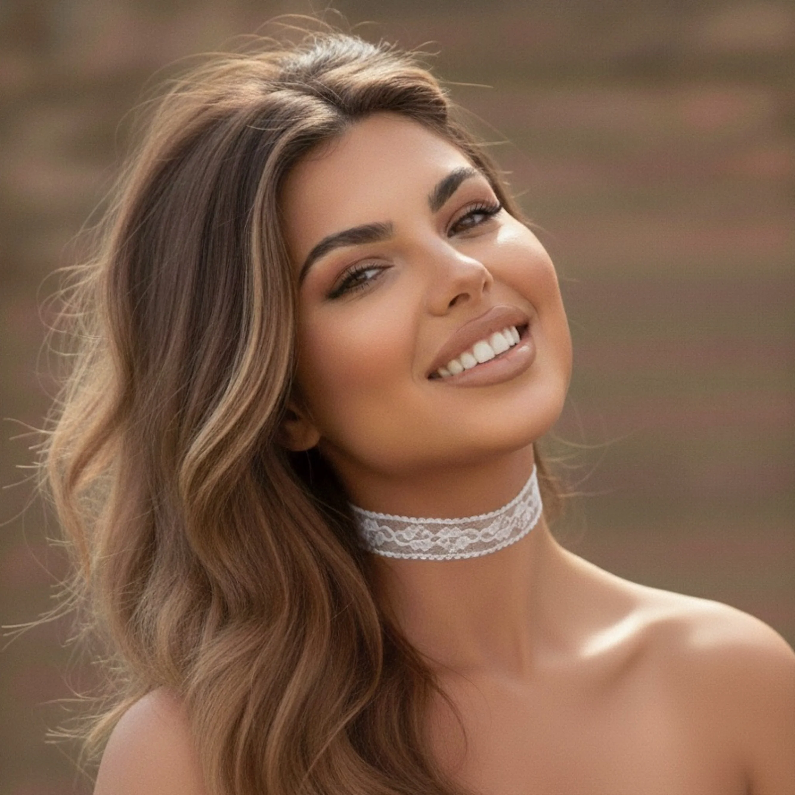 Rose Romance Lace Choker - White or Black - Image 3