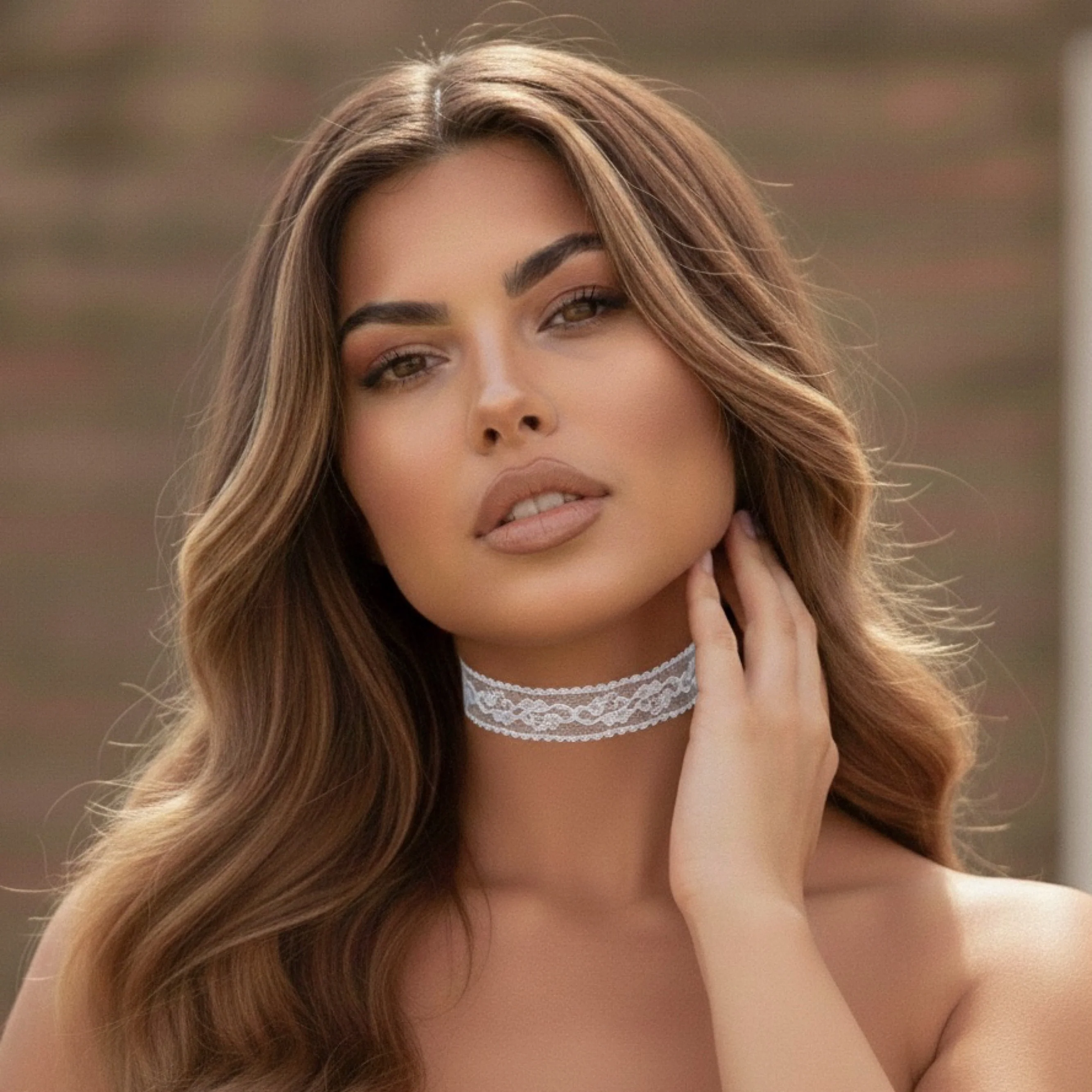 Rose Romance Lace Choker - White or Black - Image 5