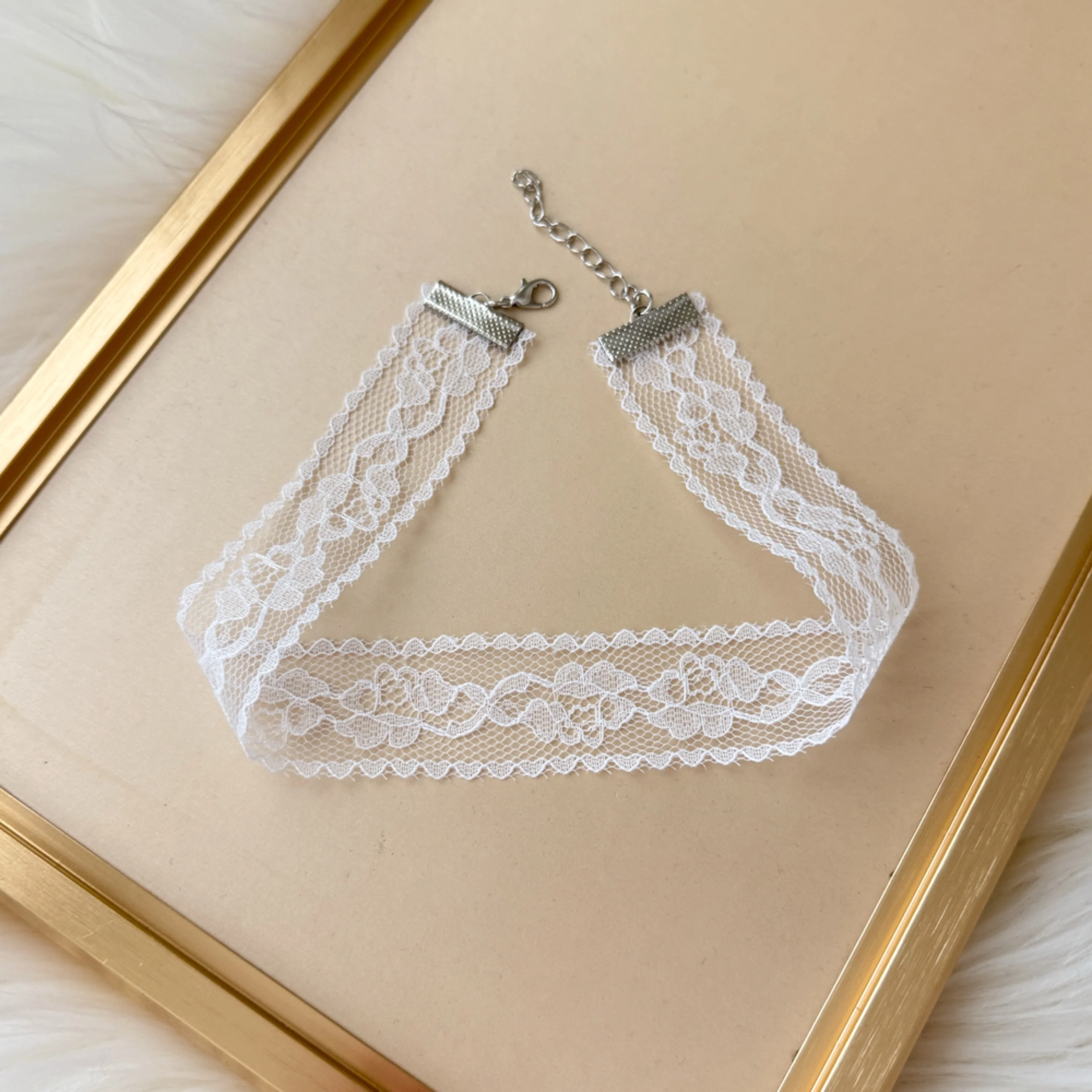 Rose Romance Lace Choker - White or Black - Image 9