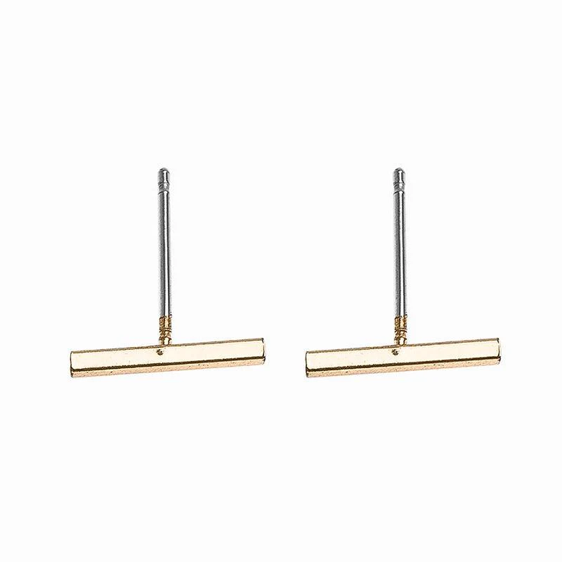 Simple Line Stud Earrings - LAST CHANCE! - Image 5