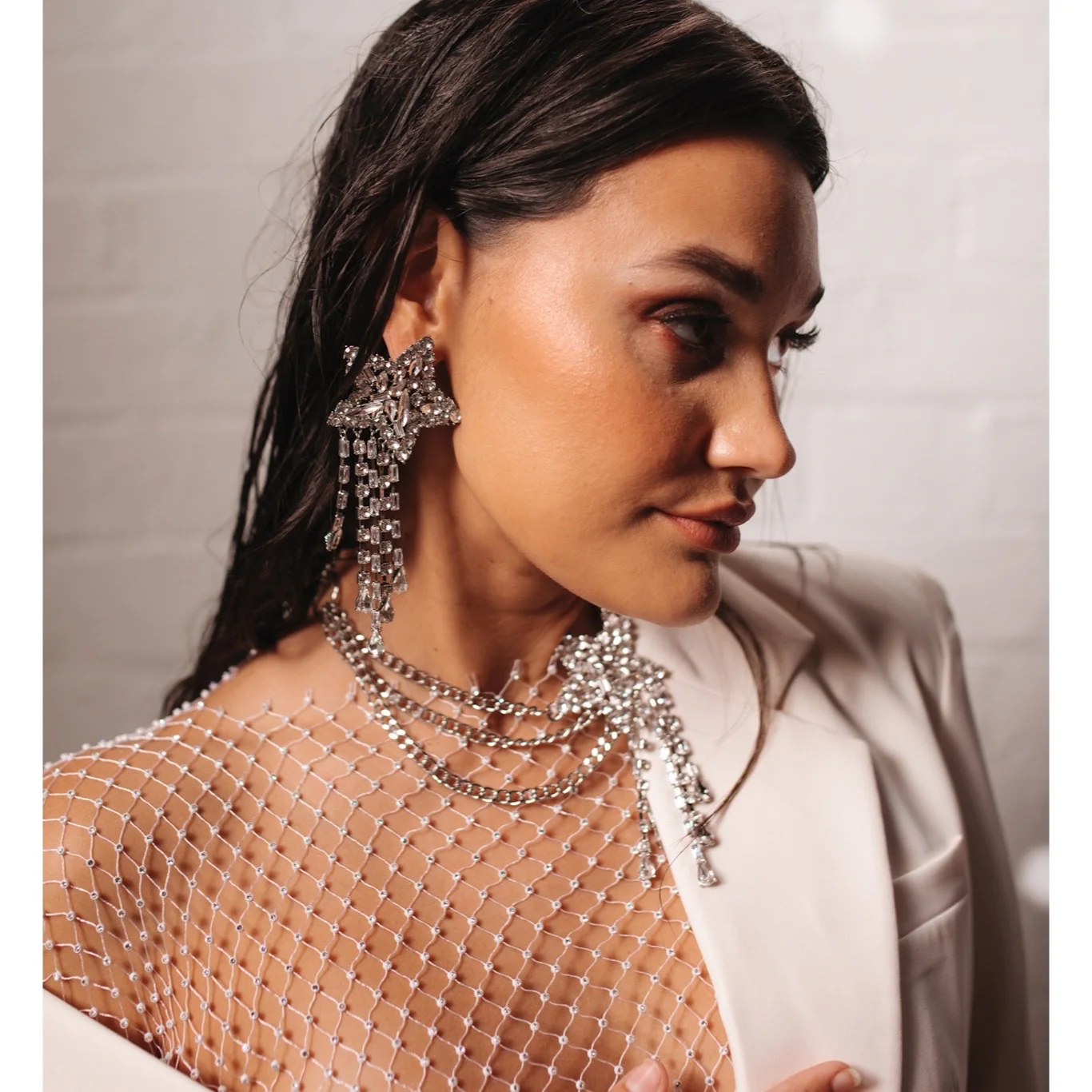 Starfall Rhinestone Statement Earrings - Image 17