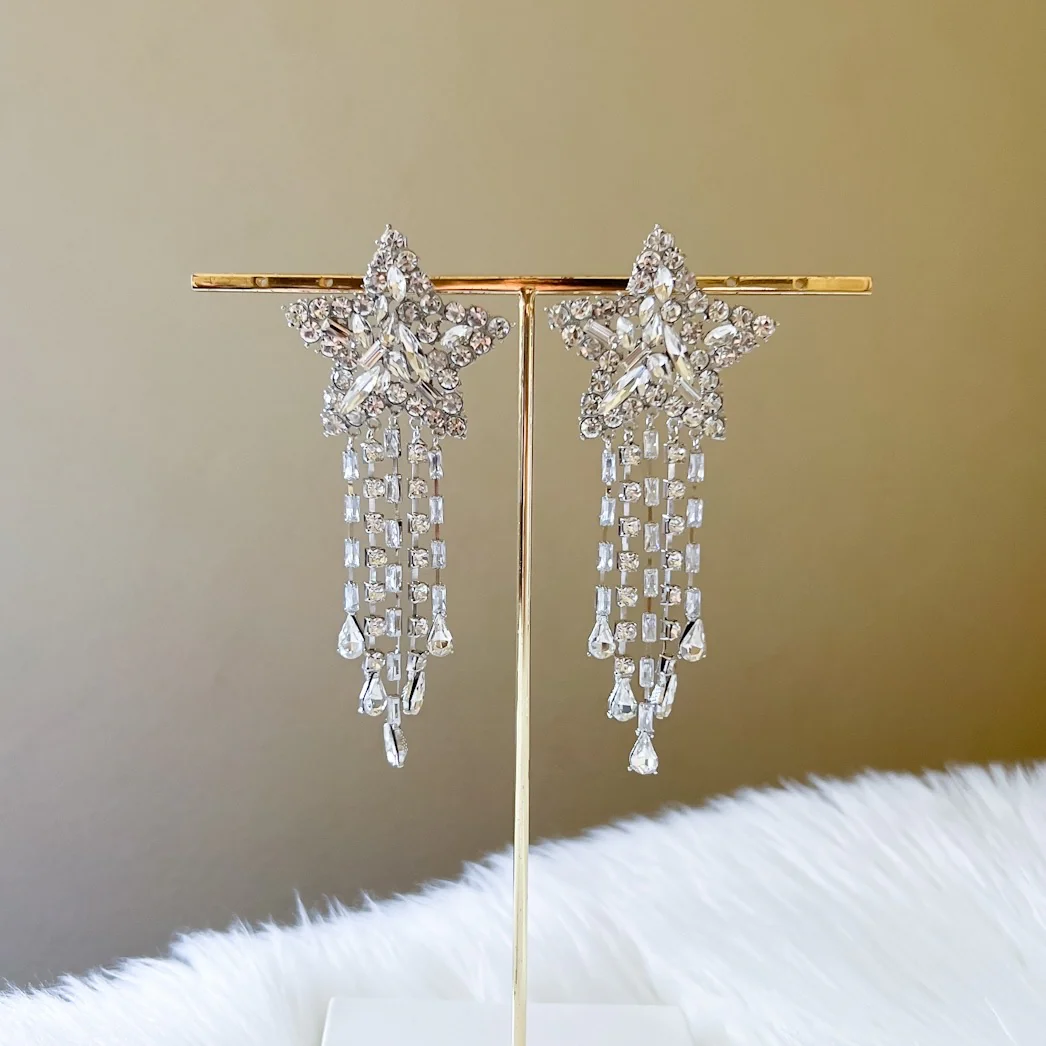 Starfall Rhinestone Statement Earrings - Image 22