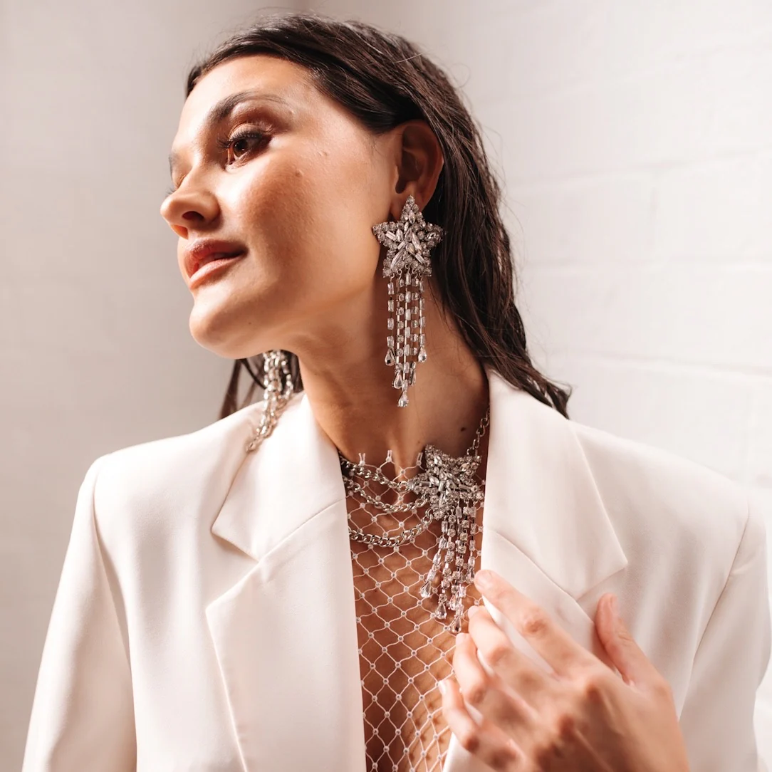 Starfall Rhinestone Statement Necklace - Image 11