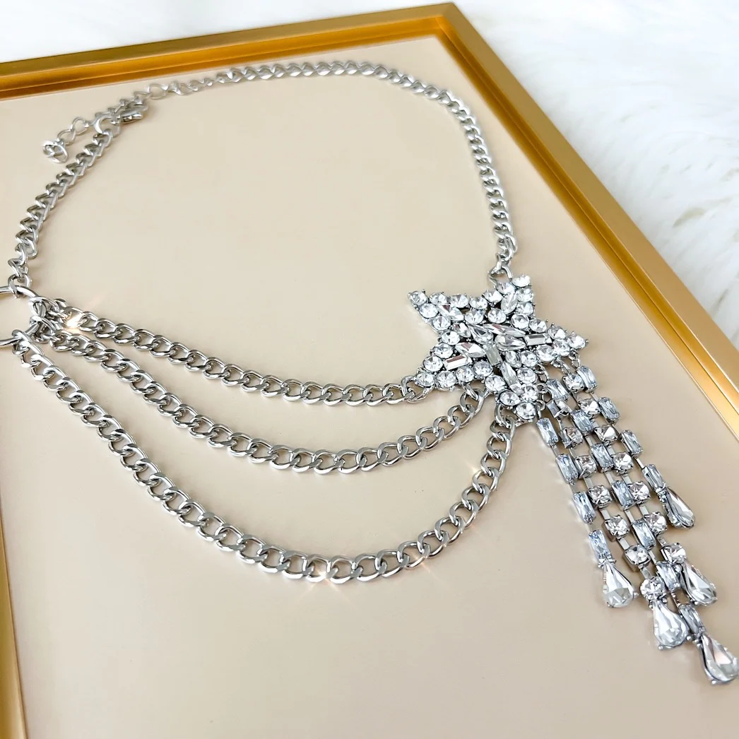 Starfall Rhinestone Statement Necklace - Image 13