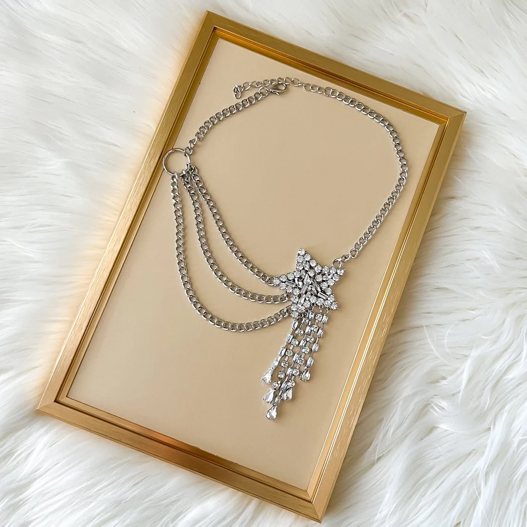 Starfall Rhinestone Statement Necklace - Image 14