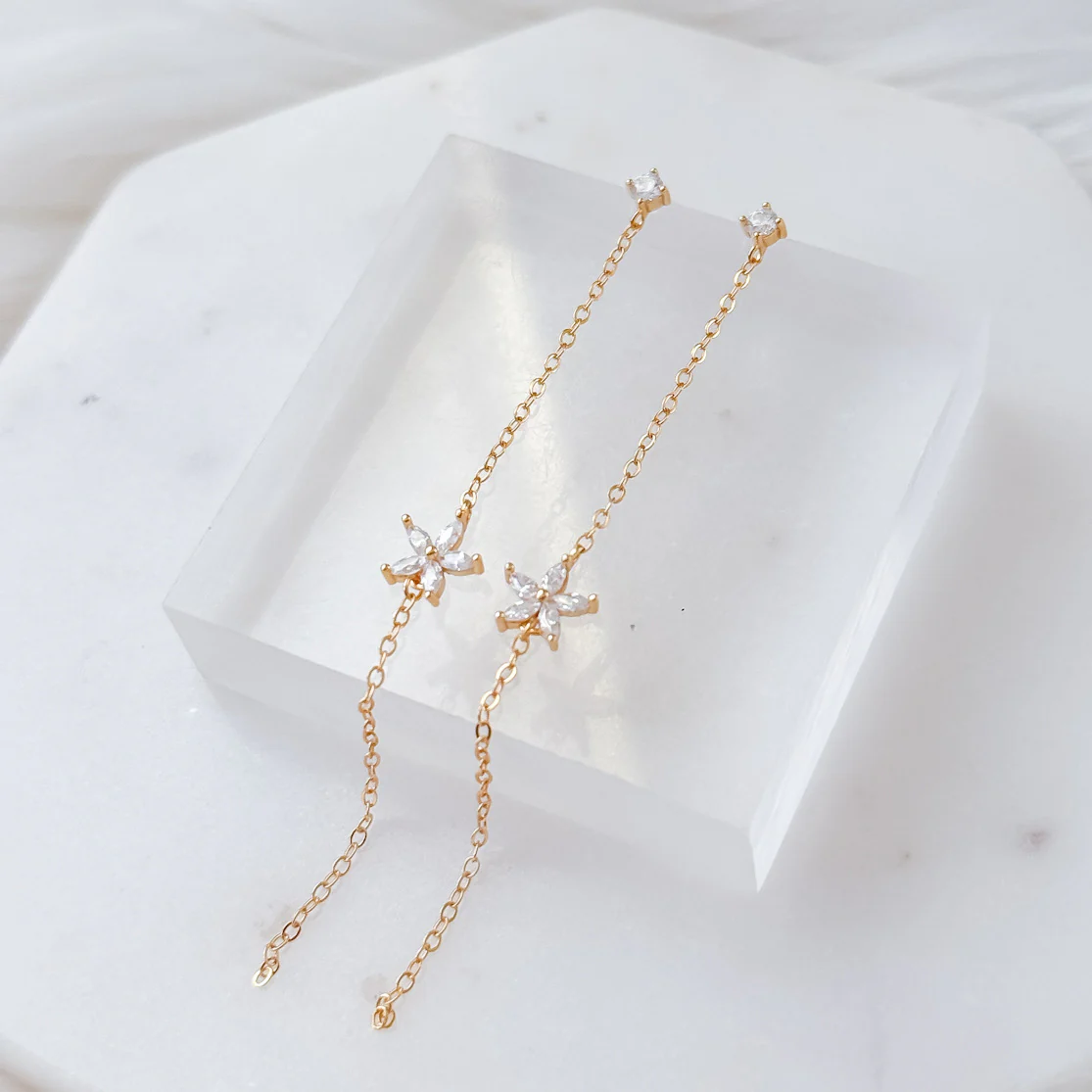 Starflower Chain Earrings - Image 3