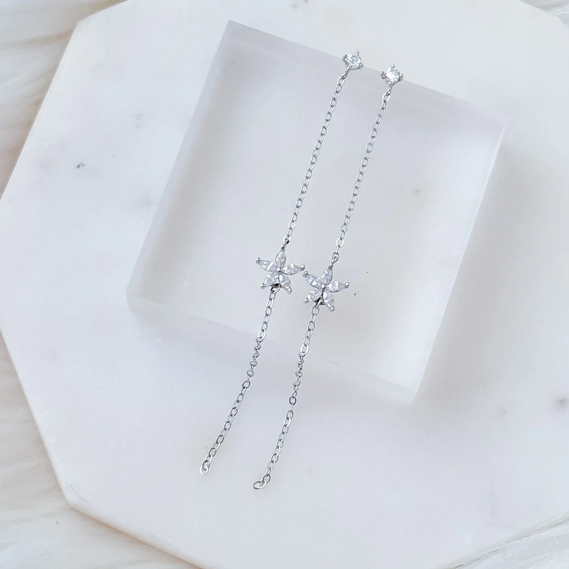 Starflower Chain Earrings - Image 4