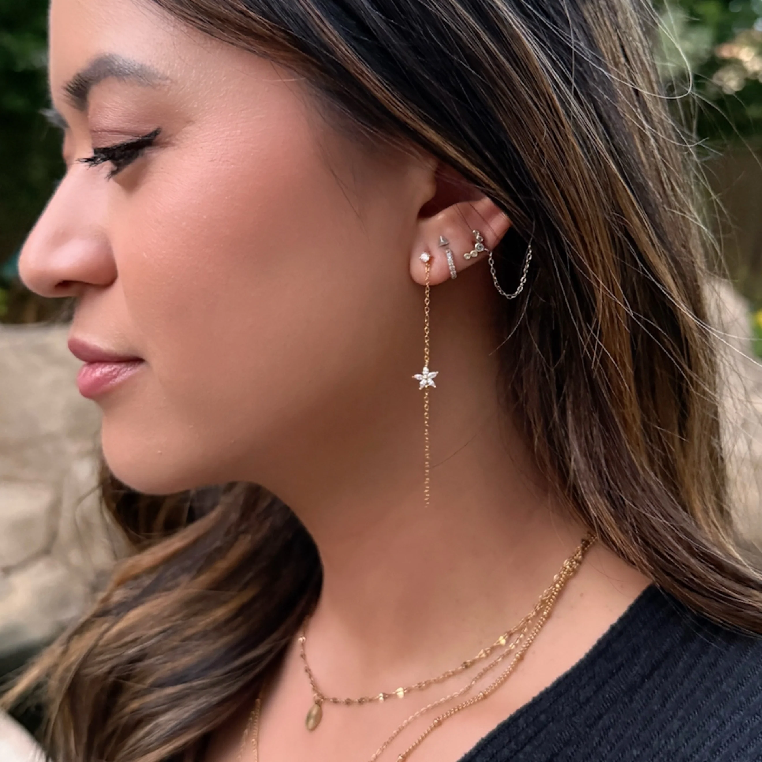 Starflower Chain Earrings - Image 9