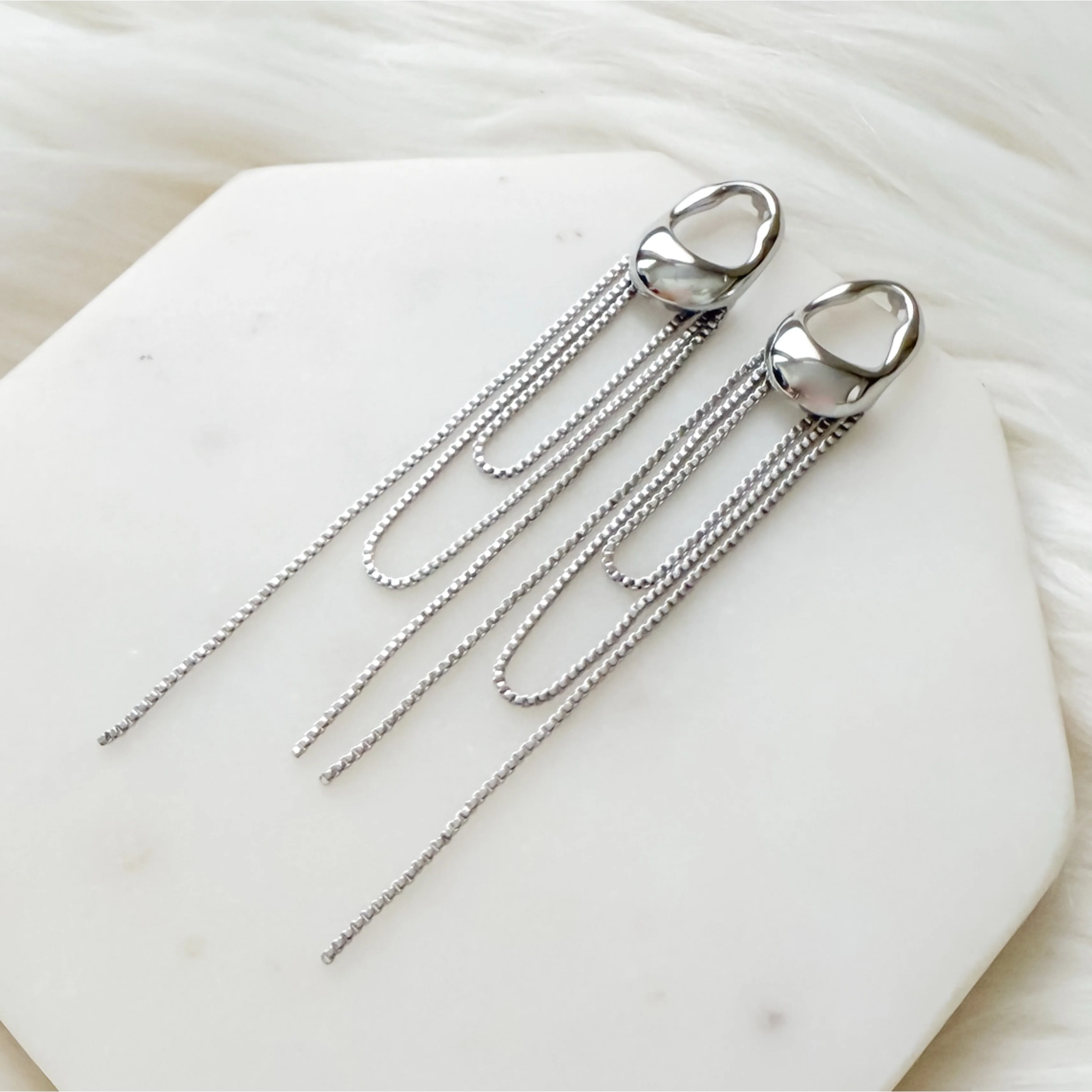 The Silhouette Draped Chain Earrings - Image 2