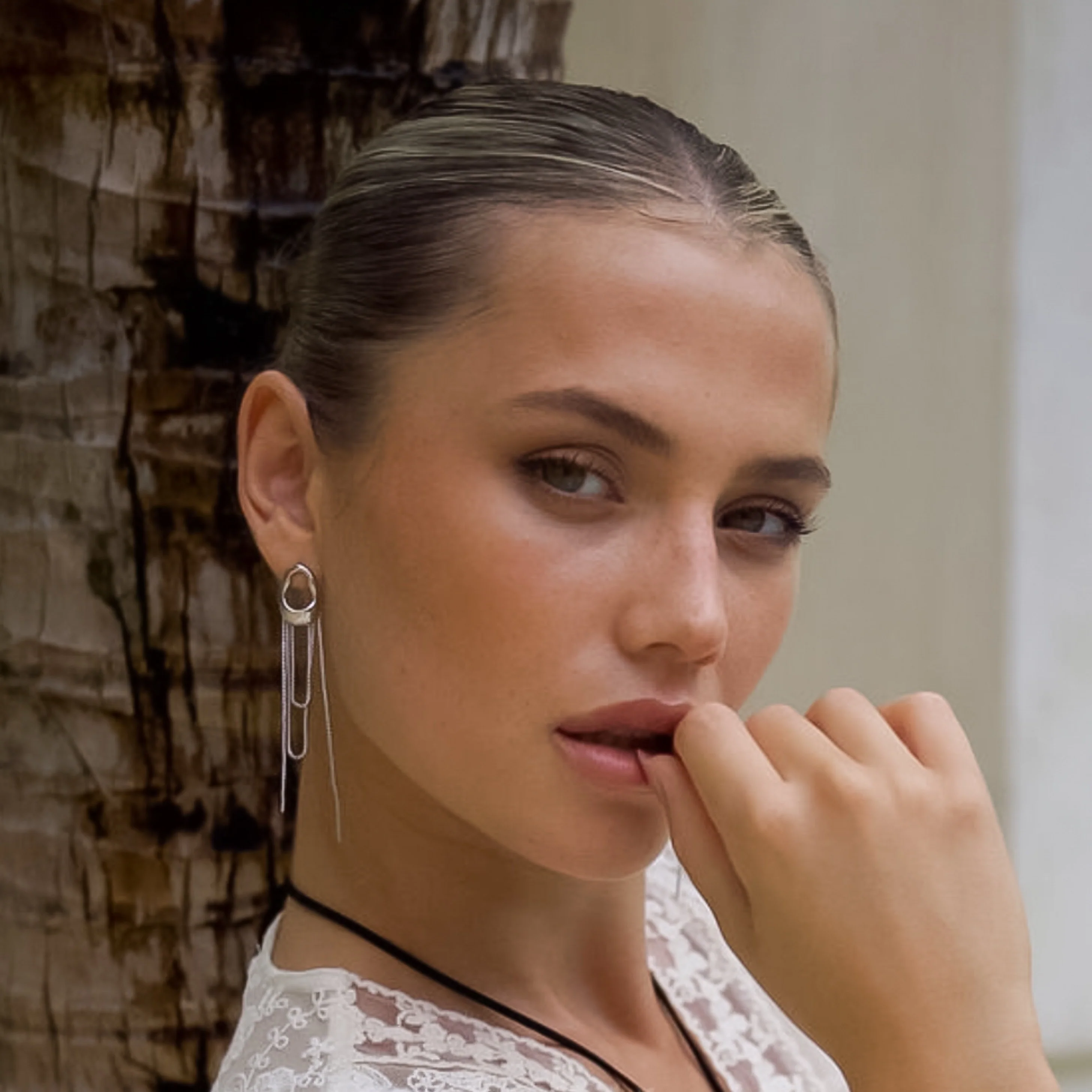 The Silhouette Draped Chain Earrings - Image 3