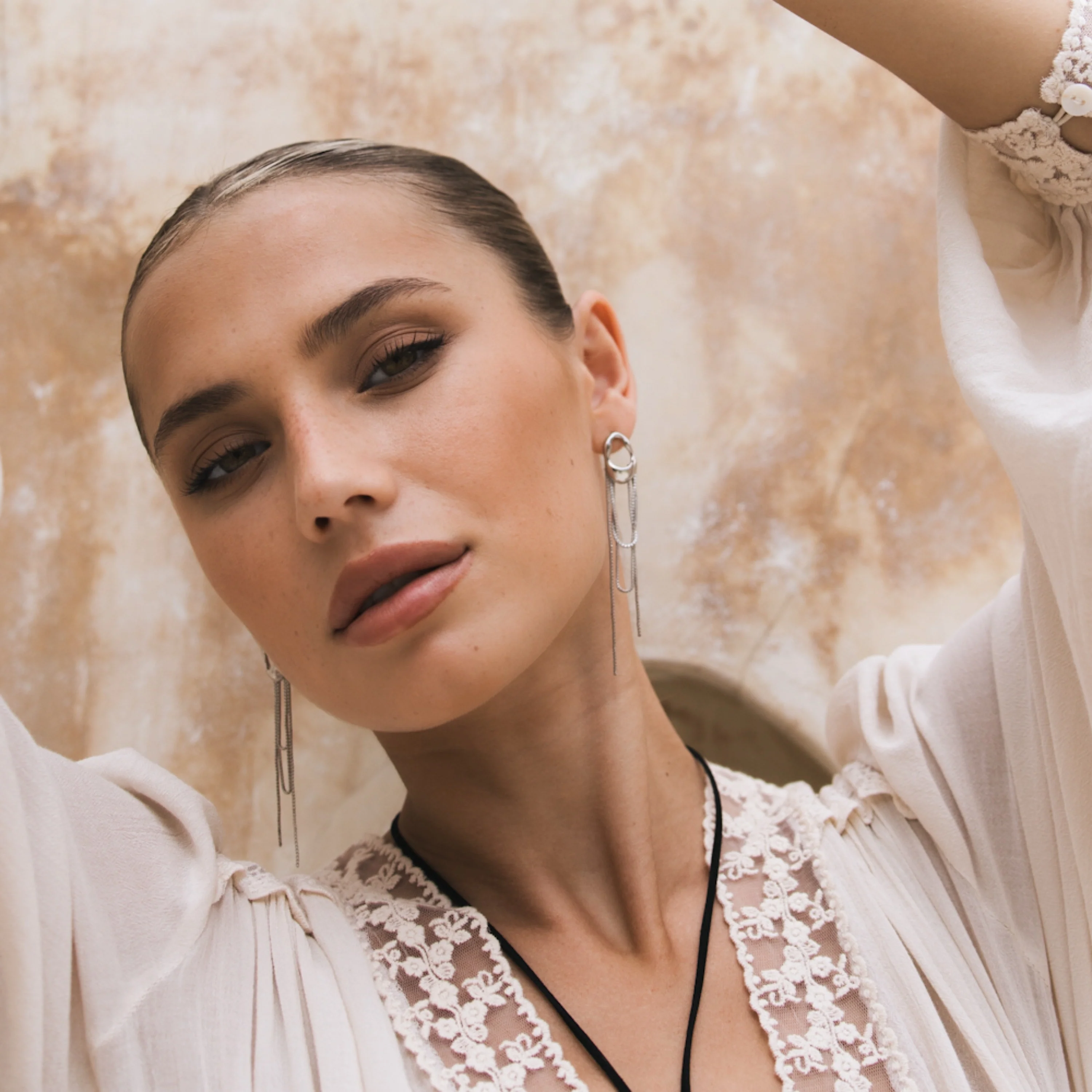 The Silhouette Draped Chain Earrings - Image 5
