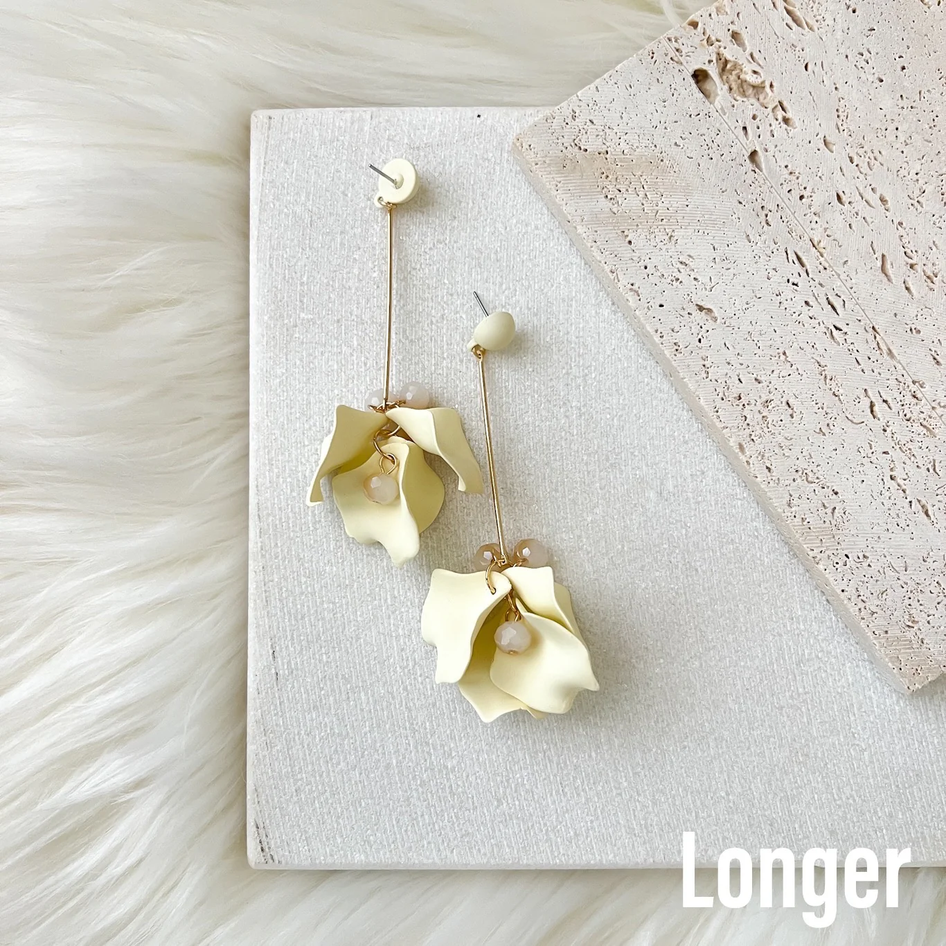 Vanilla Cream Petal Drop Earrings - LAST CHANCE! - Image 13
