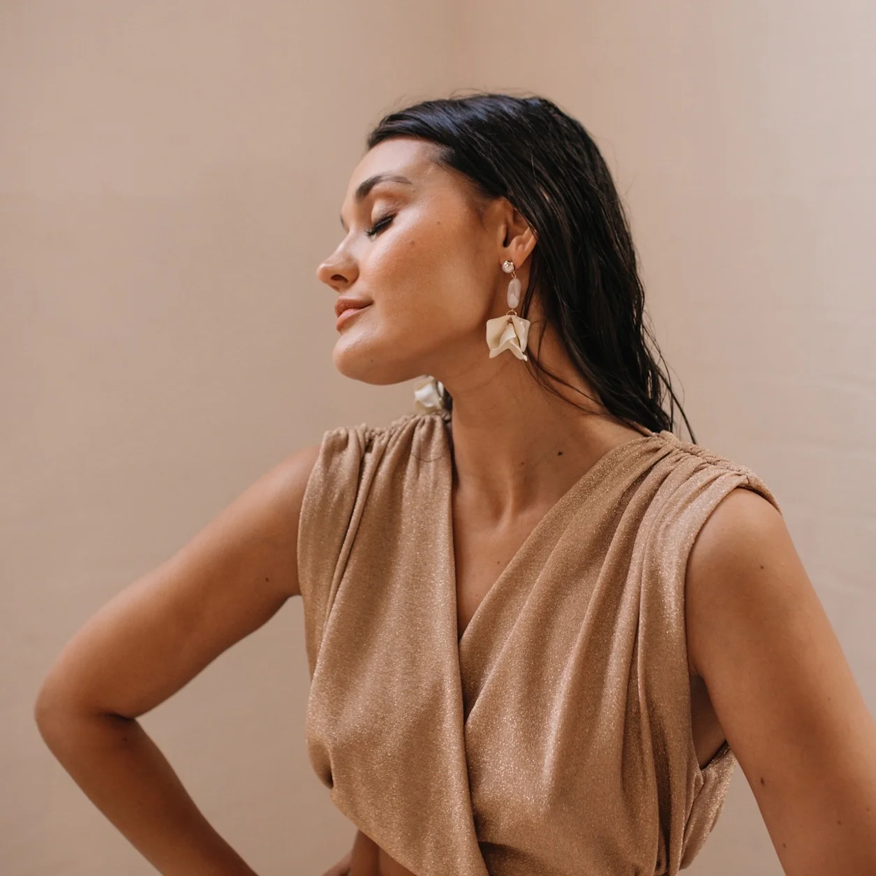 Vanilla Cream Petal Drop Earrings - LAST CHANCE! - Image 21