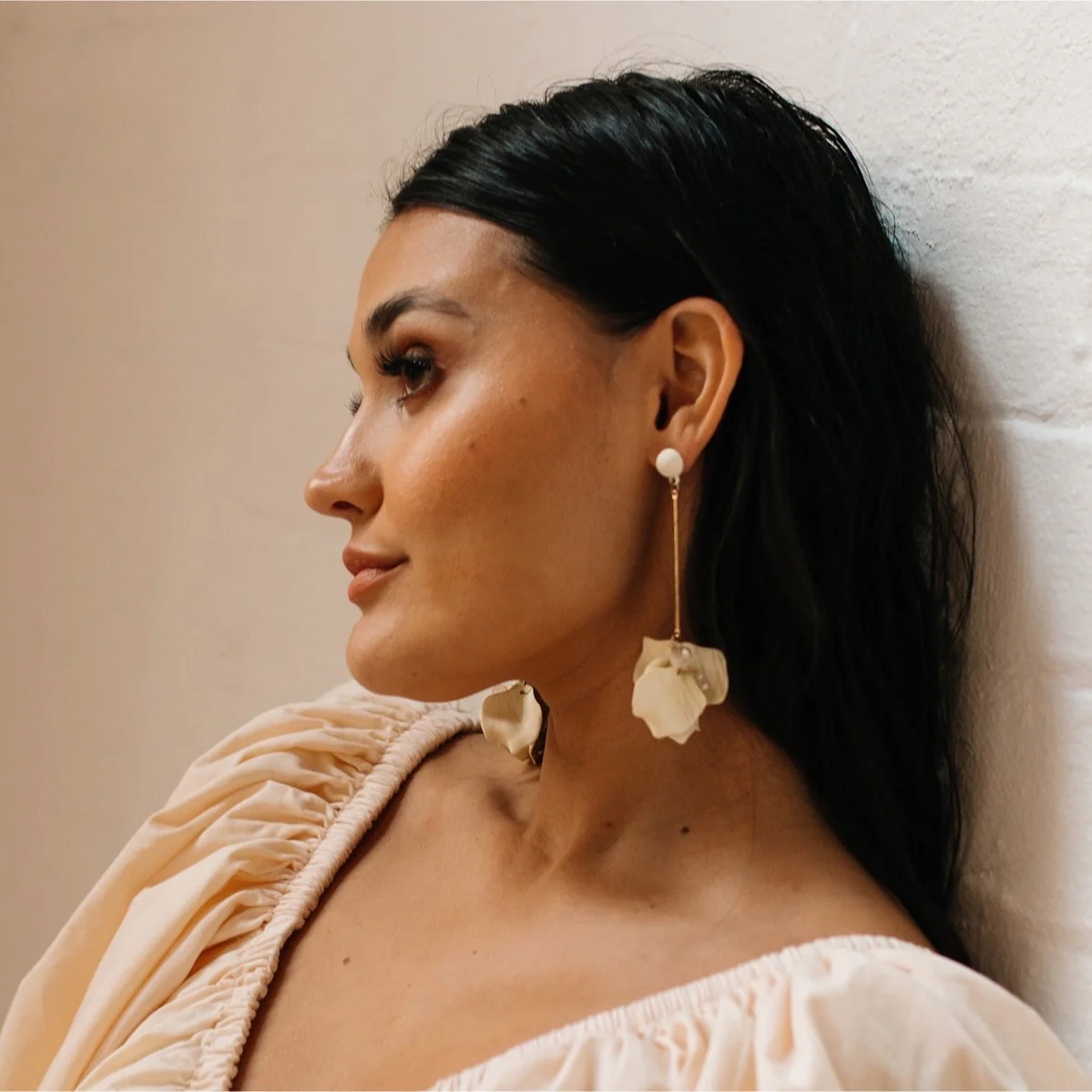 Vanilla Cream Petal Drop Earrings - LAST CHANCE! - Image 23