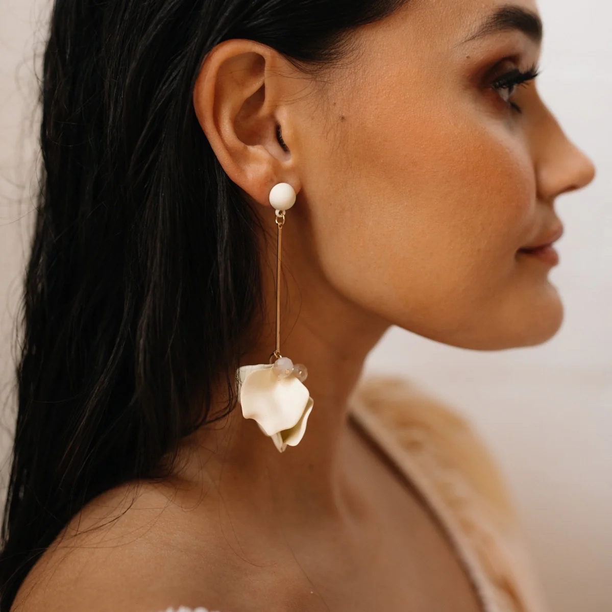 Vanilla Cream Petal Drop Earrings - LAST CHANCE! - Image 28