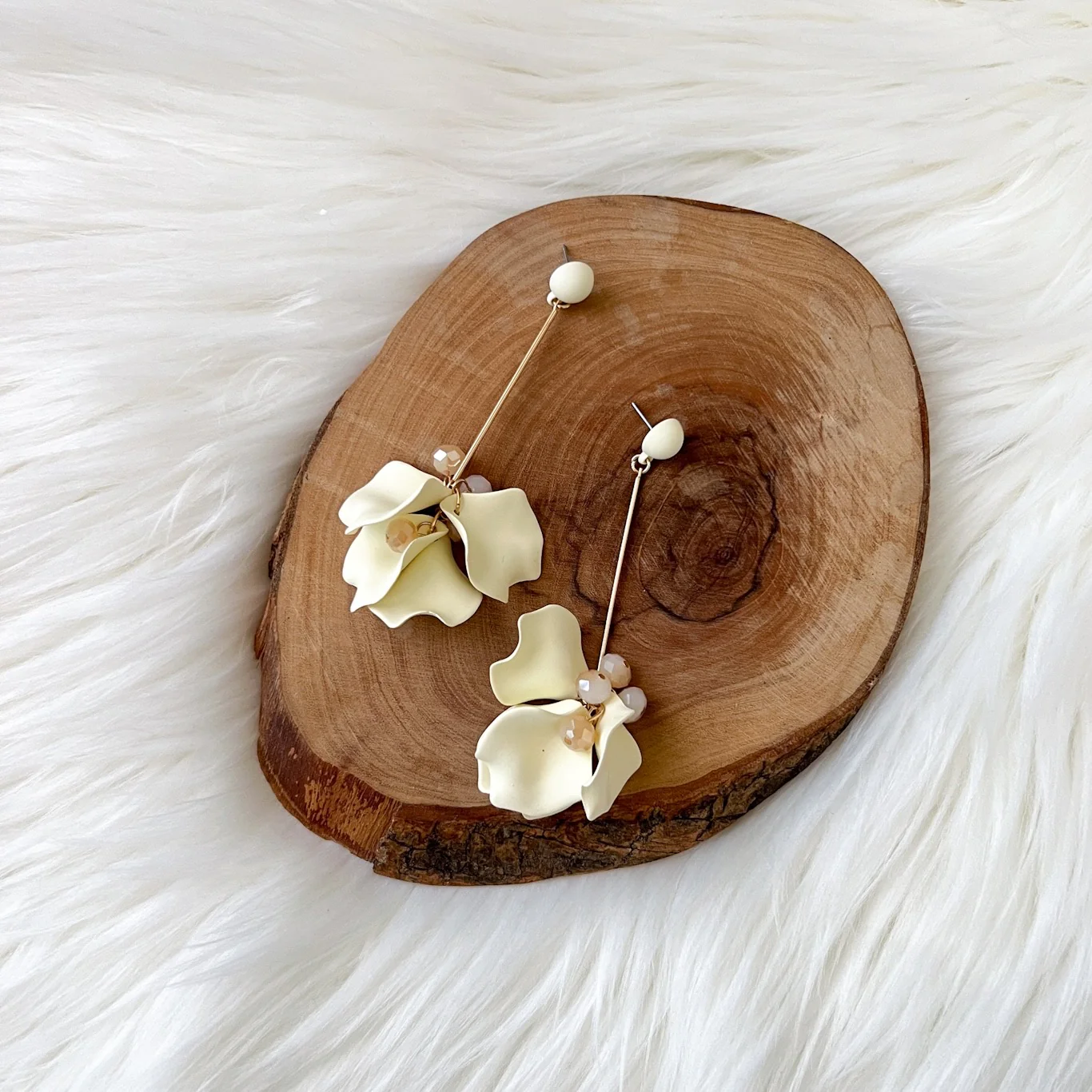 Vanilla Cream Petal Drop Earrings - LAST CHANCE! - Image 37