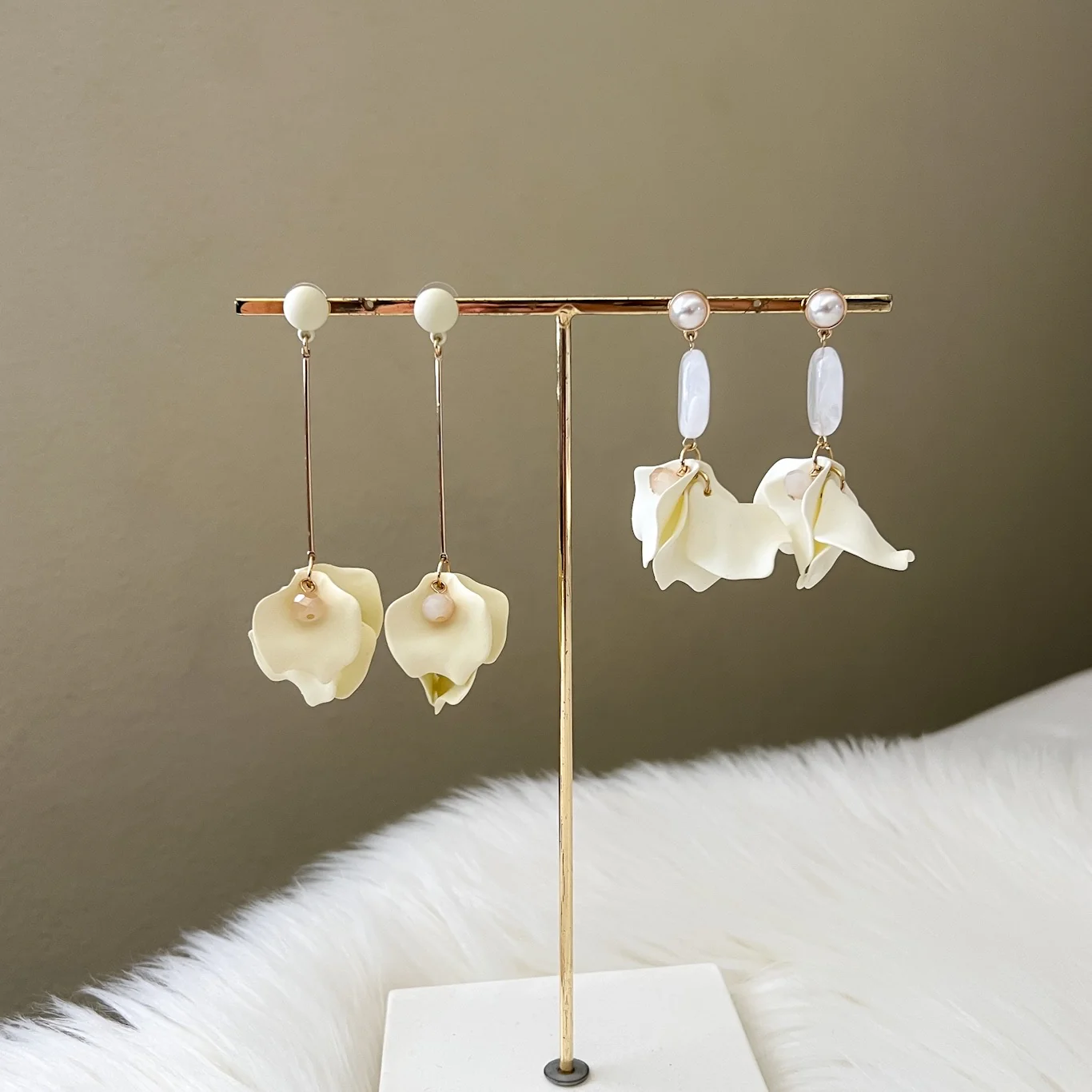 Vanilla Cream Petal Drop Earrings - LAST CHANCE! - Image 42