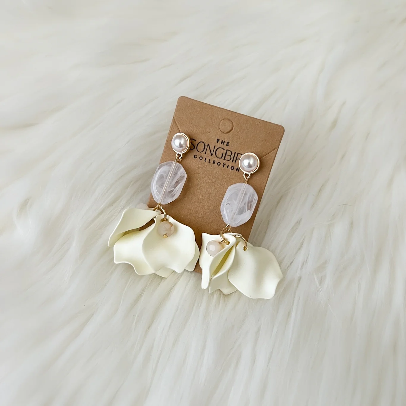 Vanilla Cream Petal Drop Earrings - LAST CHANCE! - Image 43