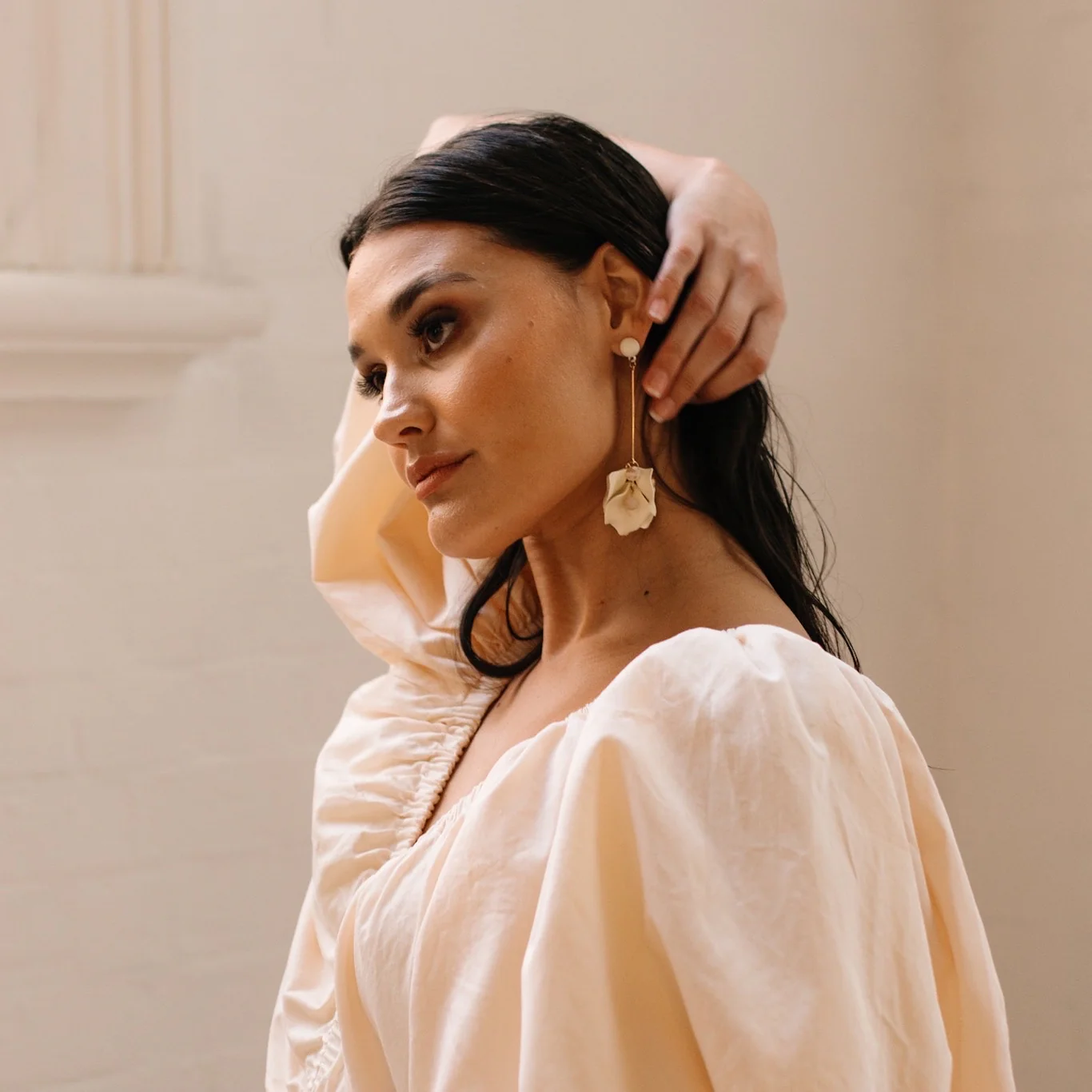 Vanilla Cream Petal Drop Earrings - LAST CHANCE! - Image 44