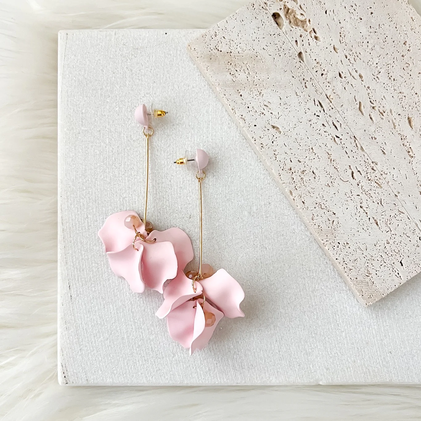 Vanilla Cream Petal Drop Earrings - LAST CHANCE! - Image 8