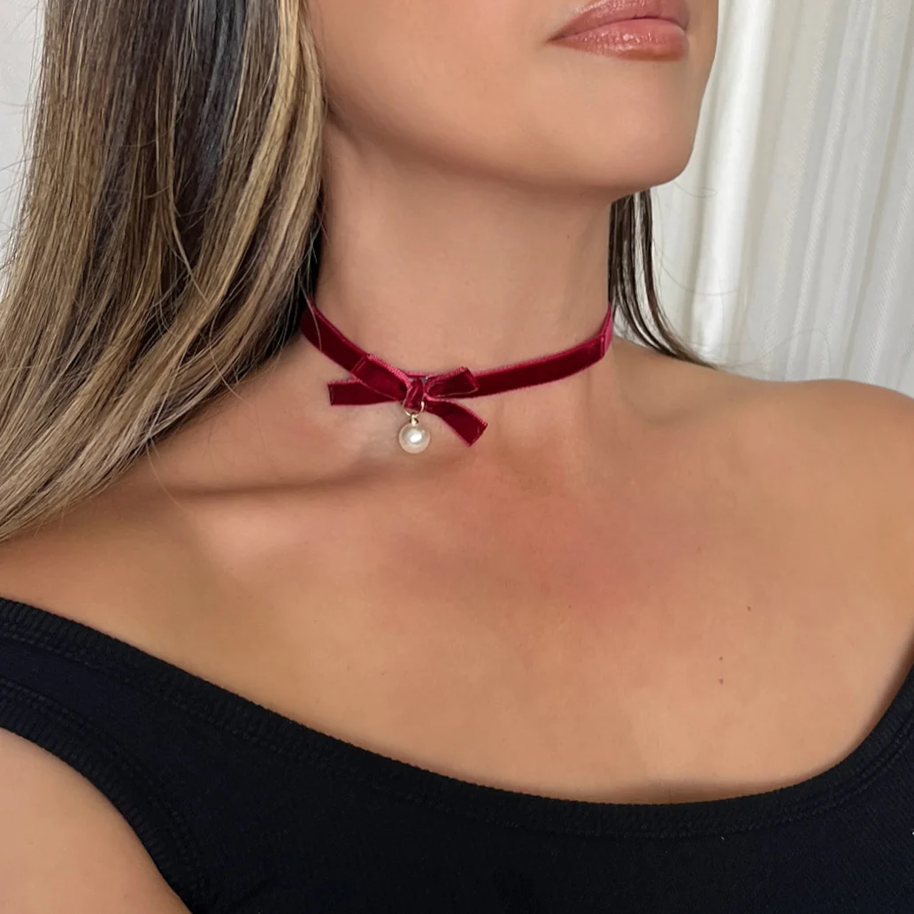 Velvety Bow Tie Choker - Image 5