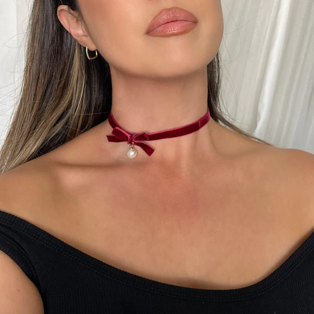 Velvety Bow Tie Choker - Image 7