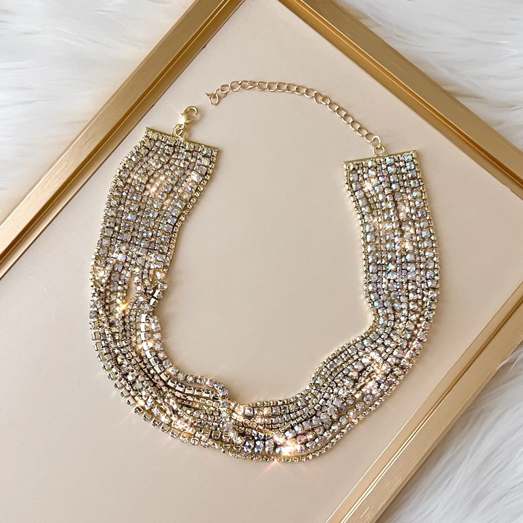 Zoe Rhinestone Strands Necklace - Image 12