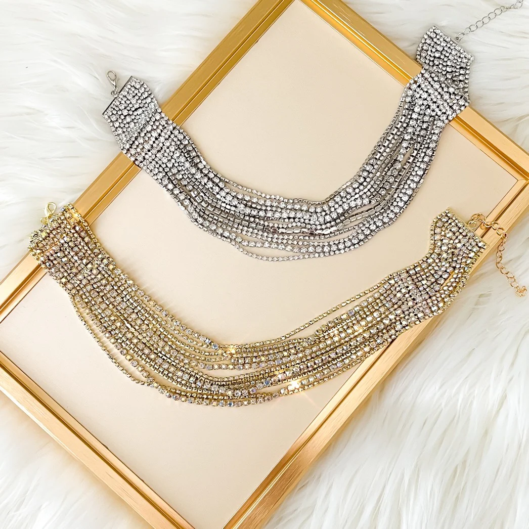 Zoe Rhinestone Strands Necklace - Image 13