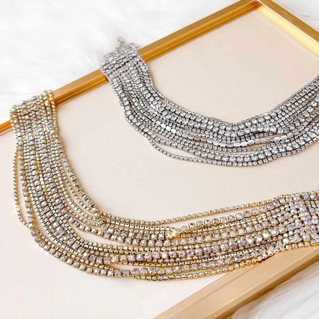 Zoe Rhinestone Strands Necklace - Image 14