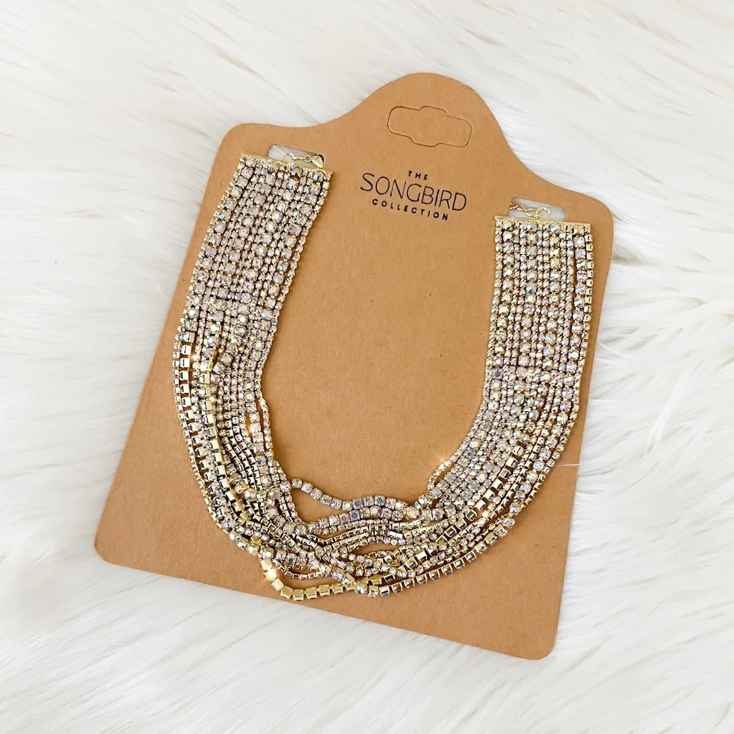 Zoe Rhinestone Strands Necklace - Image 3