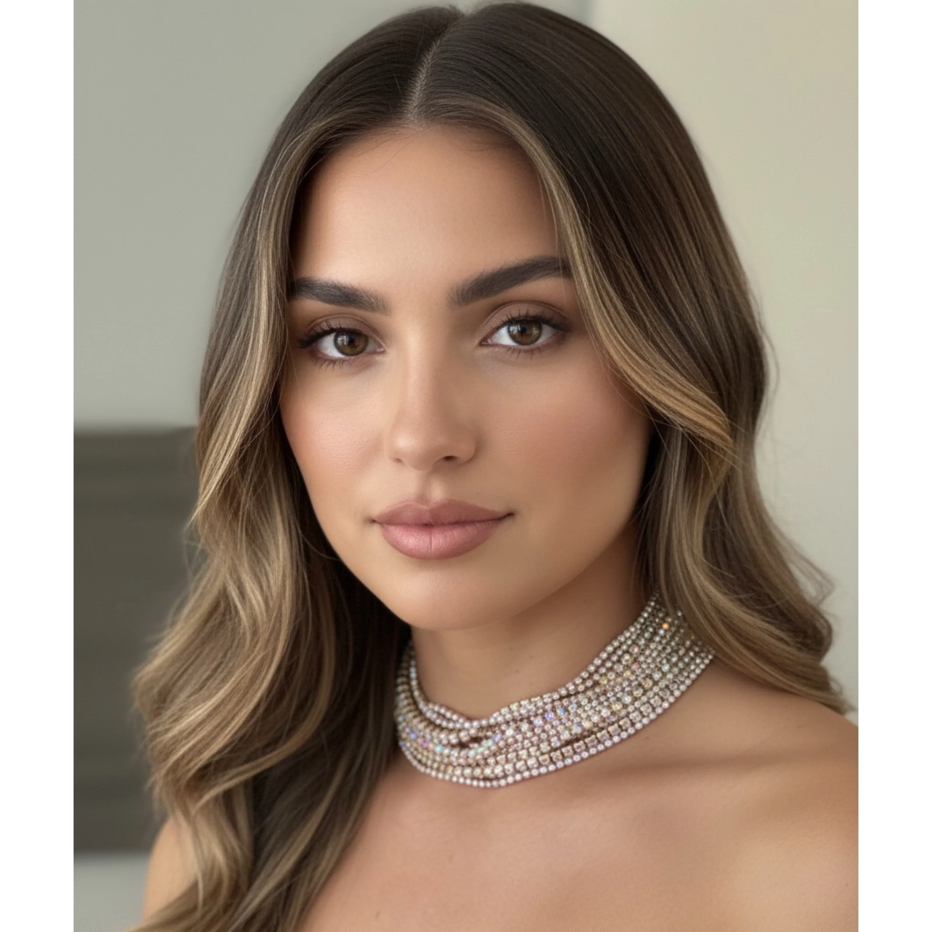 Zoe Rhinestone Strands Necklace - Image 4
