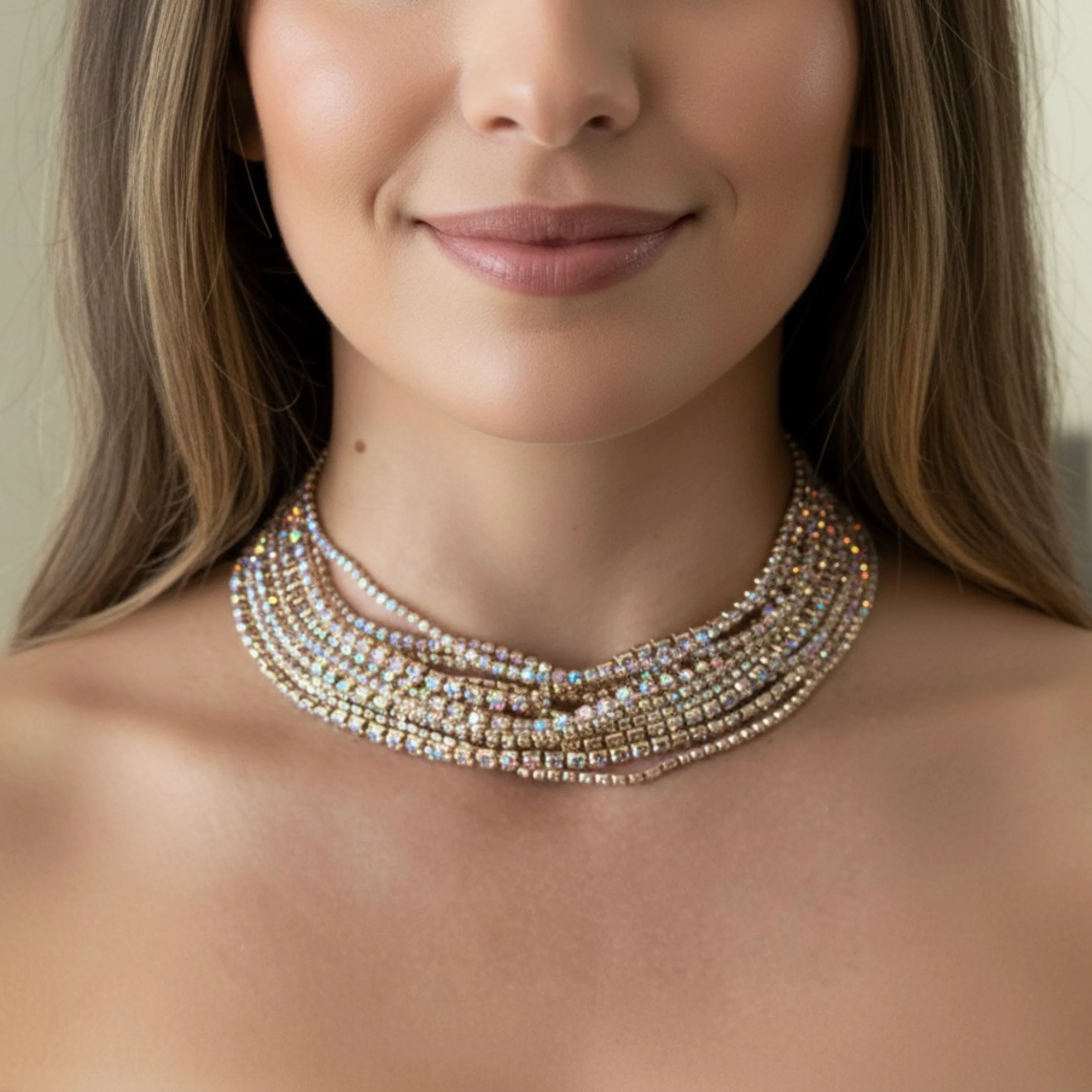 Zoe Rhinestone Strands Necklace - Image 6